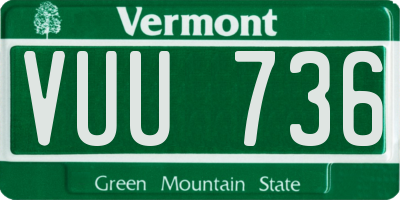 VT license plate VUU736