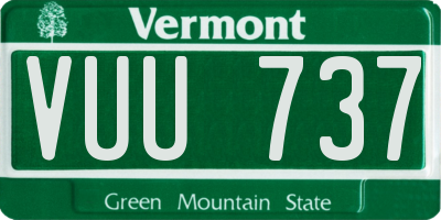 VT license plate VUU737