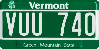 VT license plate VUU740