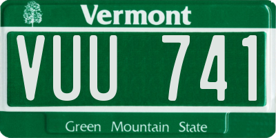 VT license plate VUU741