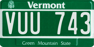 VT license plate VUU743