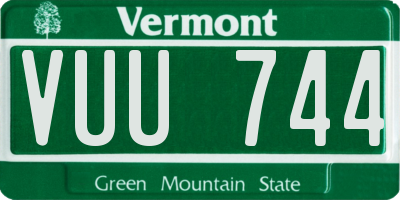 VT license plate VUU744
