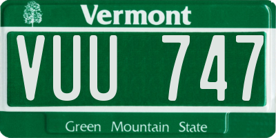 VT license plate VUU747