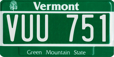 VT license plate VUU751