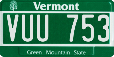 VT license plate VUU753