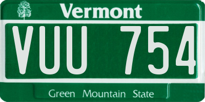 VT license plate VUU754