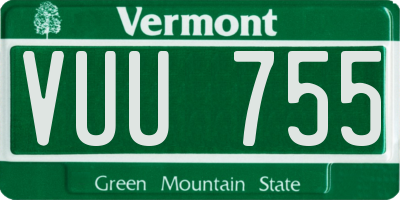 VT license plate VUU755