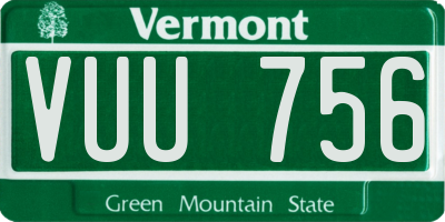 VT license plate VUU756