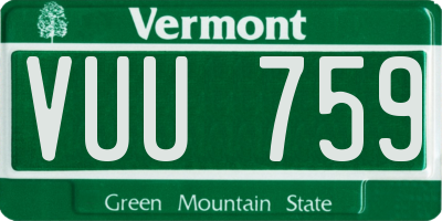 VT license plate VUU759