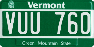 VT license plate VUU760