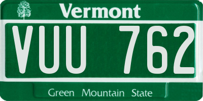 VT license plate VUU762