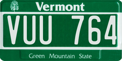 VT license plate VUU764