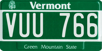 VT license plate VUU766