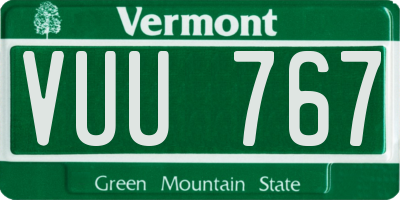 VT license plate VUU767
