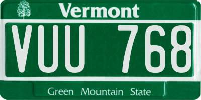 VT license plate VUU768