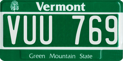 VT license plate VUU769