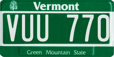 VT license plate VUU770