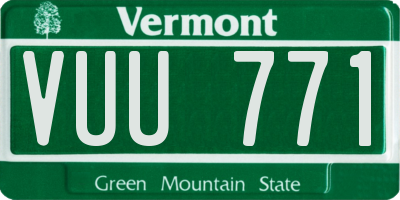 VT license plate VUU771