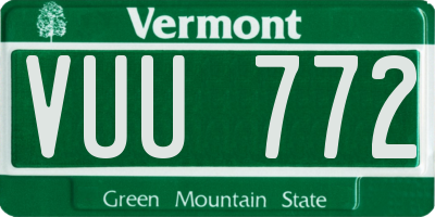 VT license plate VUU772