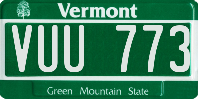 VT license plate VUU773