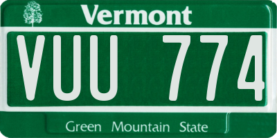 VT license plate VUU774