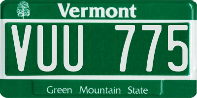 VT license plate VUU775