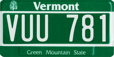 VT license plate VUU781