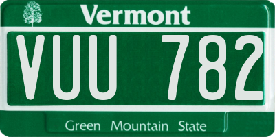 VT license plate VUU782