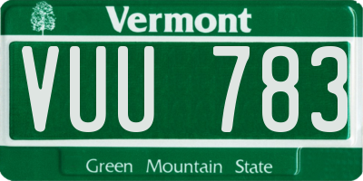 VT license plate VUU783