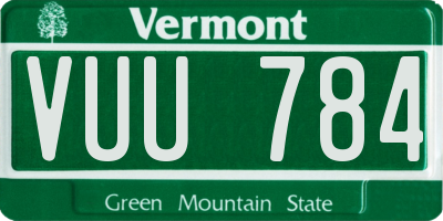 VT license plate VUU784