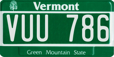 VT license plate VUU786