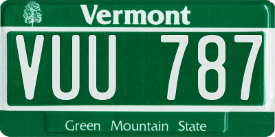 VT license plate VUU787
