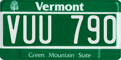 VT license plate VUU790