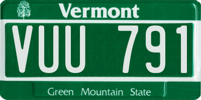 VT license plate VUU791