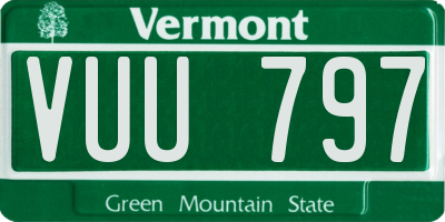 VT license plate VUU797