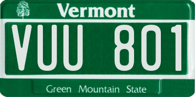 VT license plate VUU801
