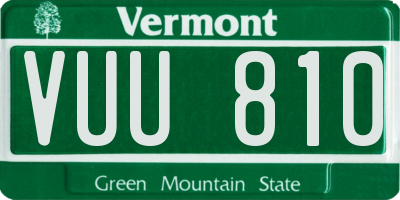 VT license plate VUU810