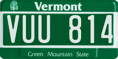 VT license plate VUU814