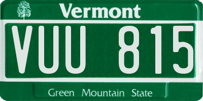 VT license plate VUU815