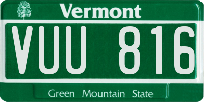 VT license plate VUU816