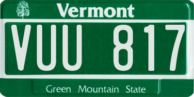 VT license plate VUU817