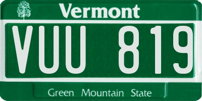 VT license plate VUU819