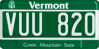 VT license plate VUU820