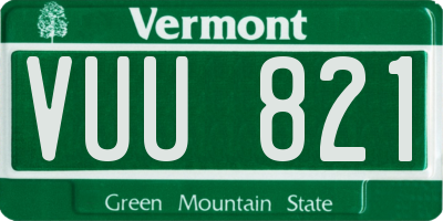 VT license plate VUU821