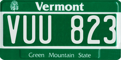 VT license plate VUU823