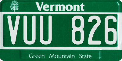 VT license plate VUU826