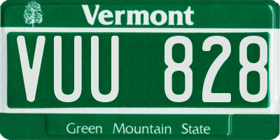 VT license plate VUU828