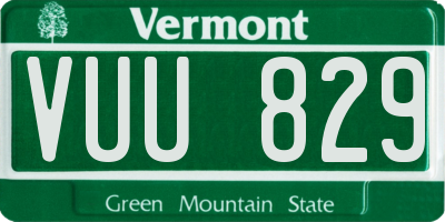 VT license plate VUU829