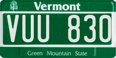VT license plate VUU830