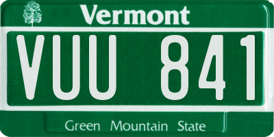 VT license plate VUU841